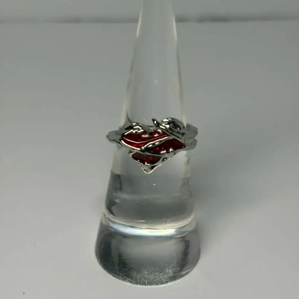 Silver Tone Gothic Heart Ring
